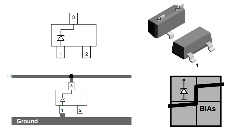应用电路图 - Vishay Semiconductors VGSOT ESD保护二极管